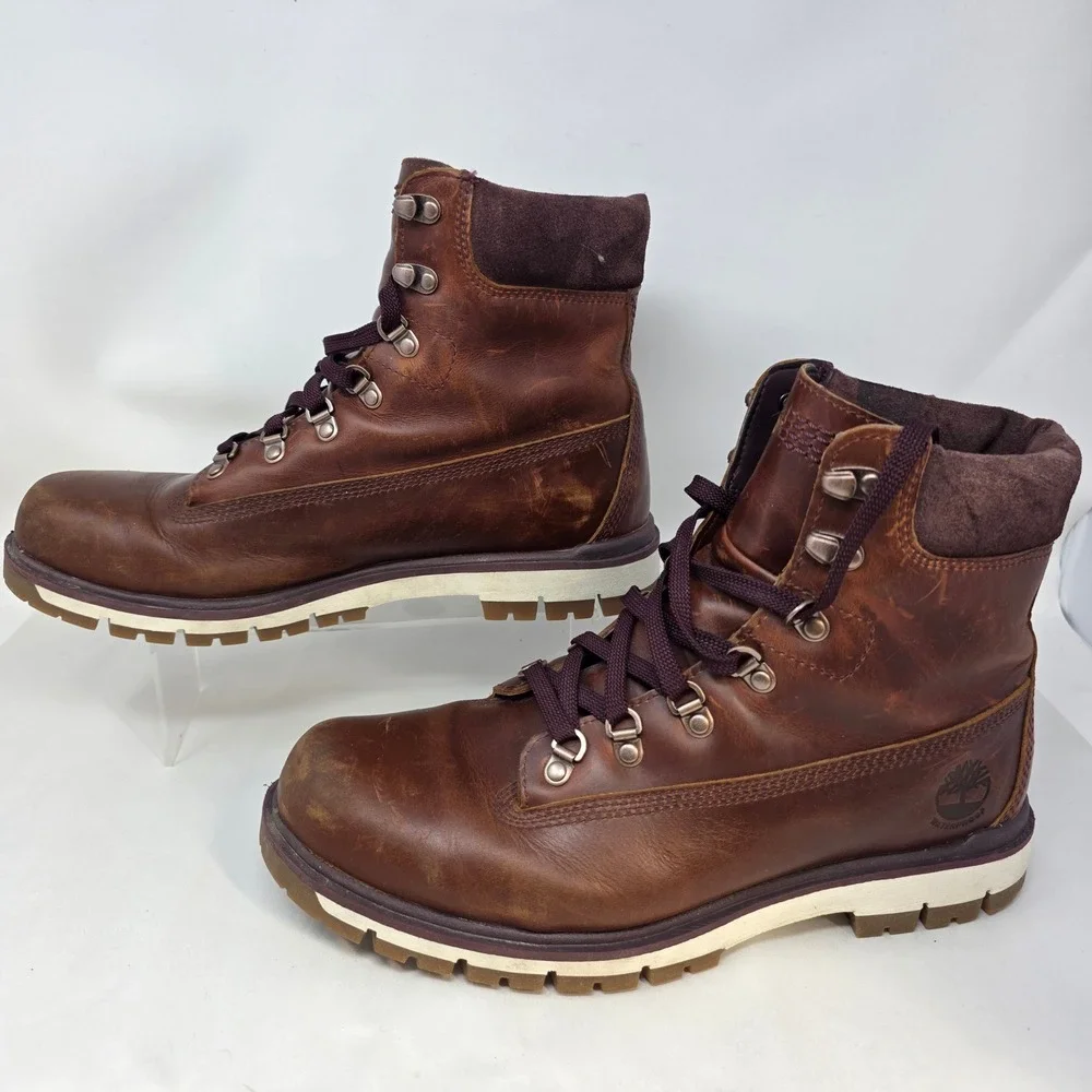Timberland Waterproof Hiking Boots Mens 9.5 A2BZD Brown Leather ReBOTL Good